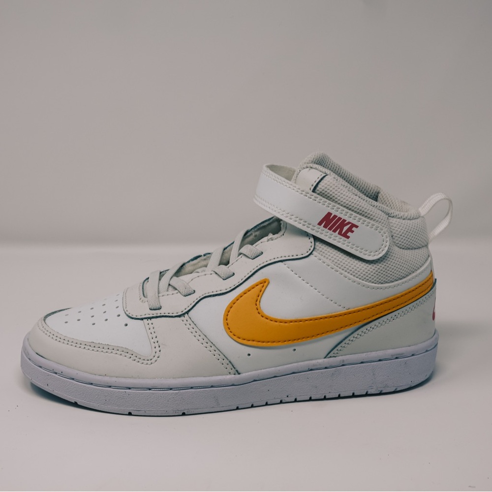 Nike White and Gold High-Tops with Red Details